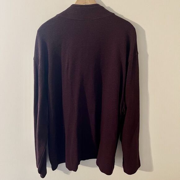 Van Heusen Mens Big & Tall 2XL Never Tuck Pullover 1/4 Zip Spiced Currant - Picture 4 of 4